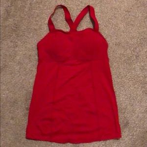 Lululemon red adjustable workout top